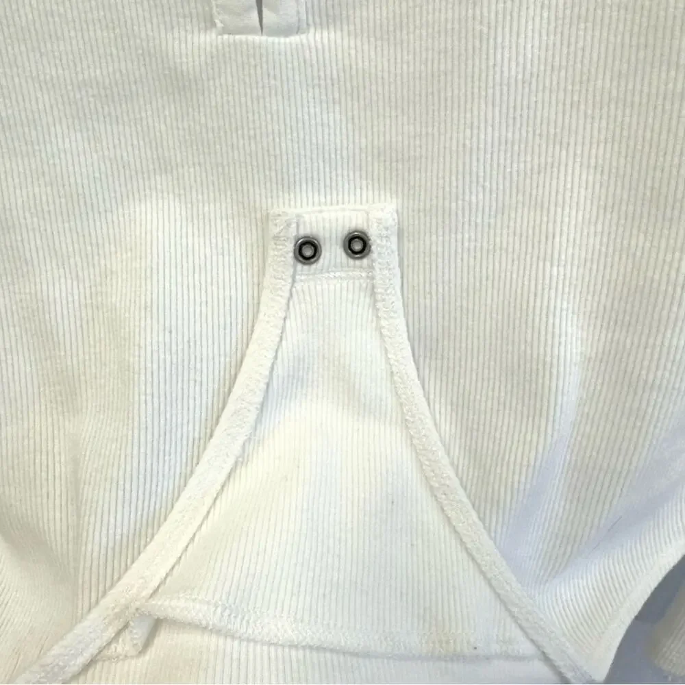 Abercrombie & Fitch‎ hook & eye henley long sleeve bodysuit white size small